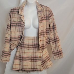 Plaid skirt set